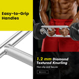 Olympic Triceps Bar Solid Steel Weight Bar with Knurled Handles