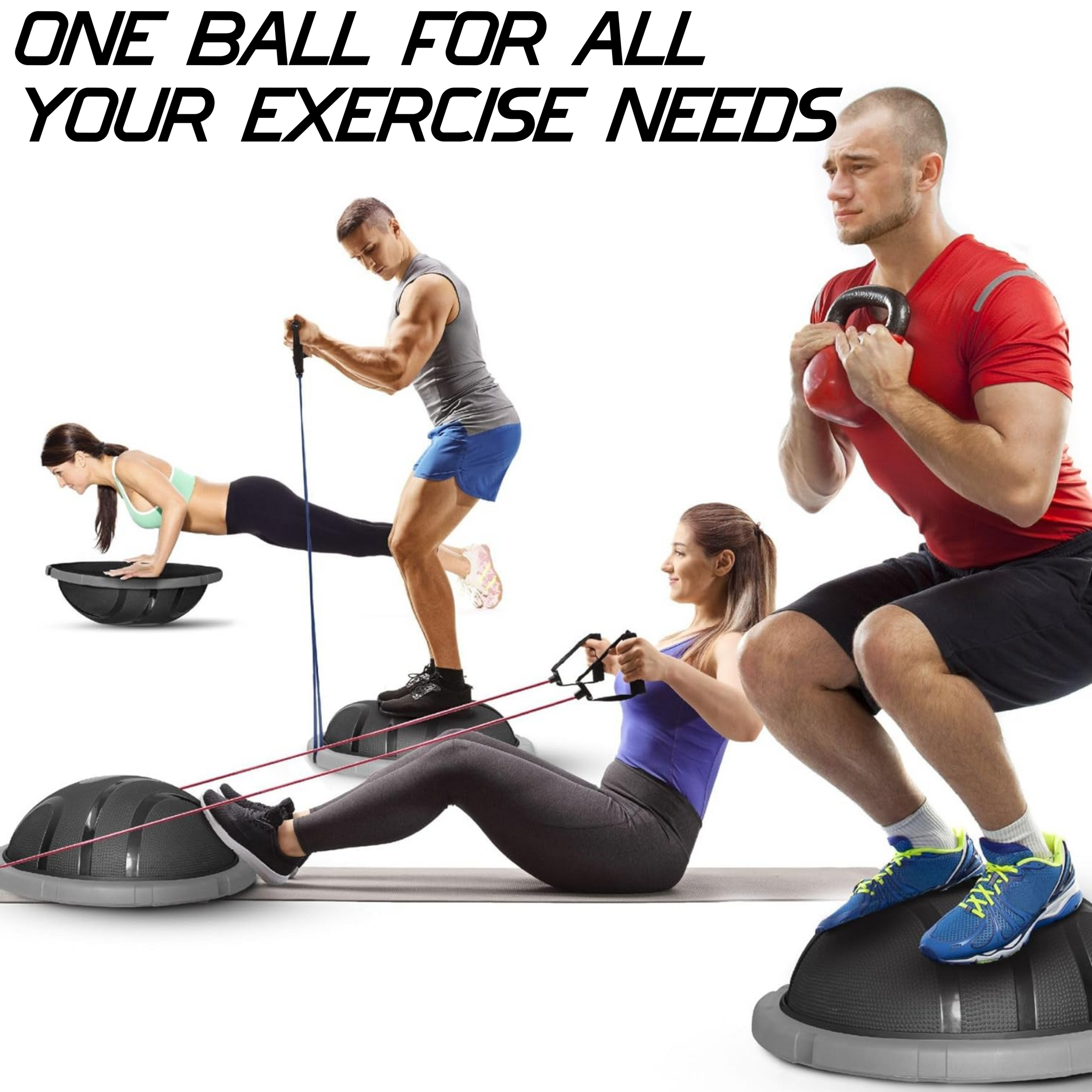 Balance ball trainer anti-dérapant équilibre demi-balle planche d'équilibre  hémisphère avec bandes de résistance pompe à pied ballon d'exercice pour  yoga fitness, musculation, entraînement de base : : Sports et  Loisirs