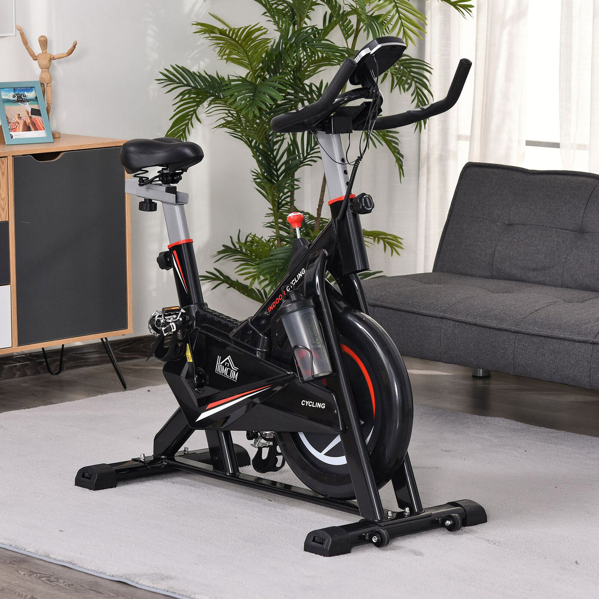 Stationary Exercise Bike 10Kg Flywheel Gym Office Training Fitness W/Lcd Monitor