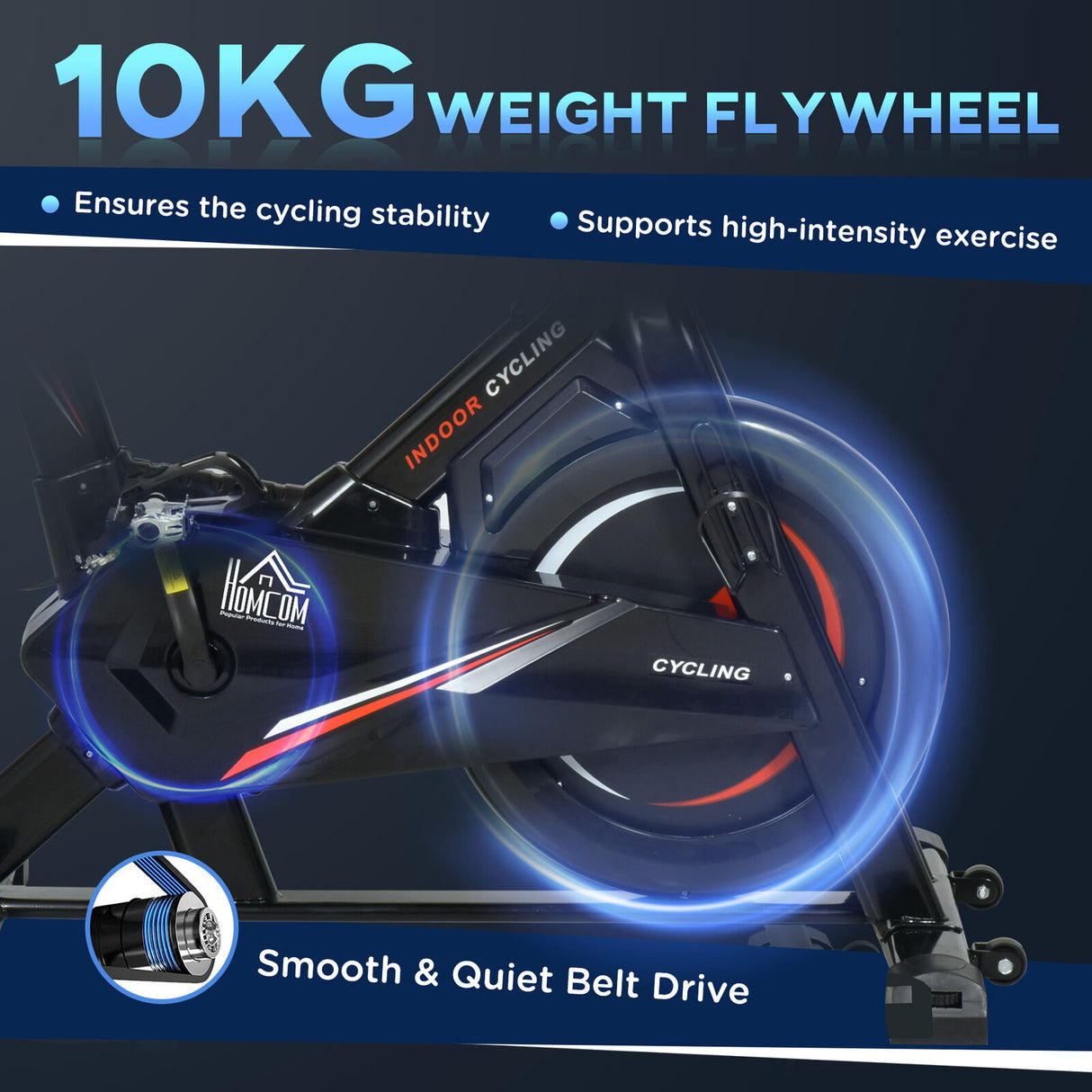 Stationary Exercise Bike 10Kg Flywheel Gym Office Training Fitness W/Lcd Monitor