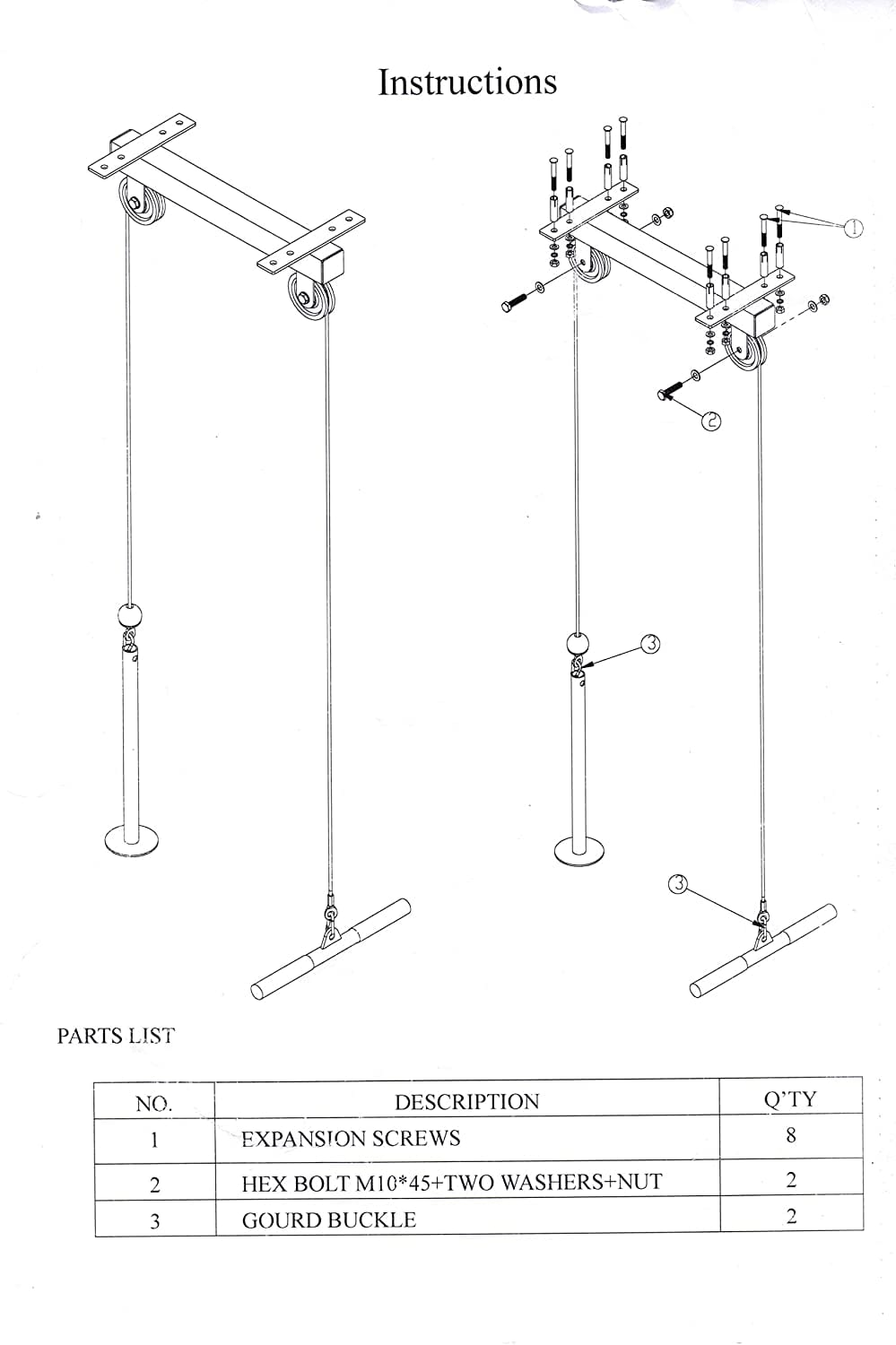 Ceiling Mounted Pulley Cable Machine V1 - Cable Machine 