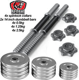 20 KG Cast Iron Dumbbell Set With Barbell Converter - 